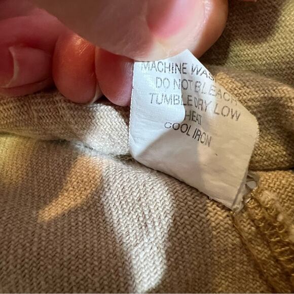 Kendall and Kylie Denim Front Zip Patch Pocket Pinafore Tan size L - Picture 6 of 11